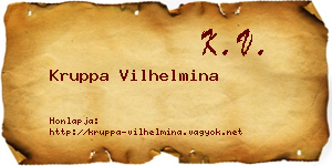 Kruppa Vilhelmina névjegykártya